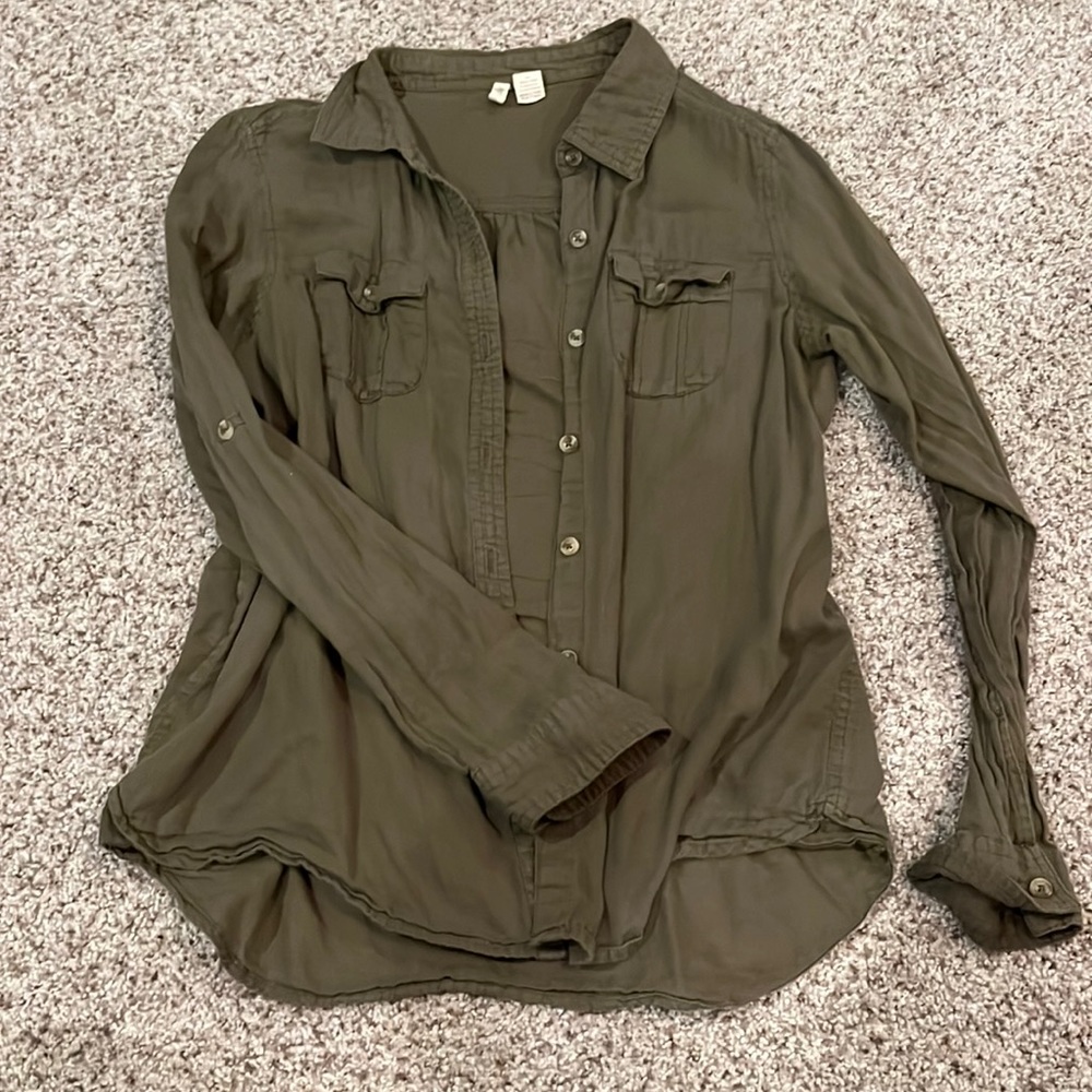 Womens army green layering piece